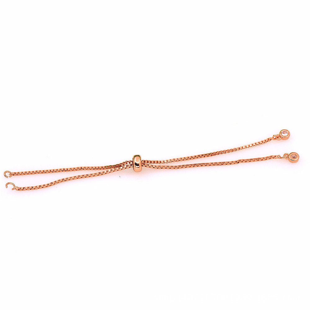 Adjustable Gold Filled bracelet Half semi finished with rubber stopper bolo bracelets Tennis bracelet Box Chain Wholesale K-504 K-505 K-511 K-512