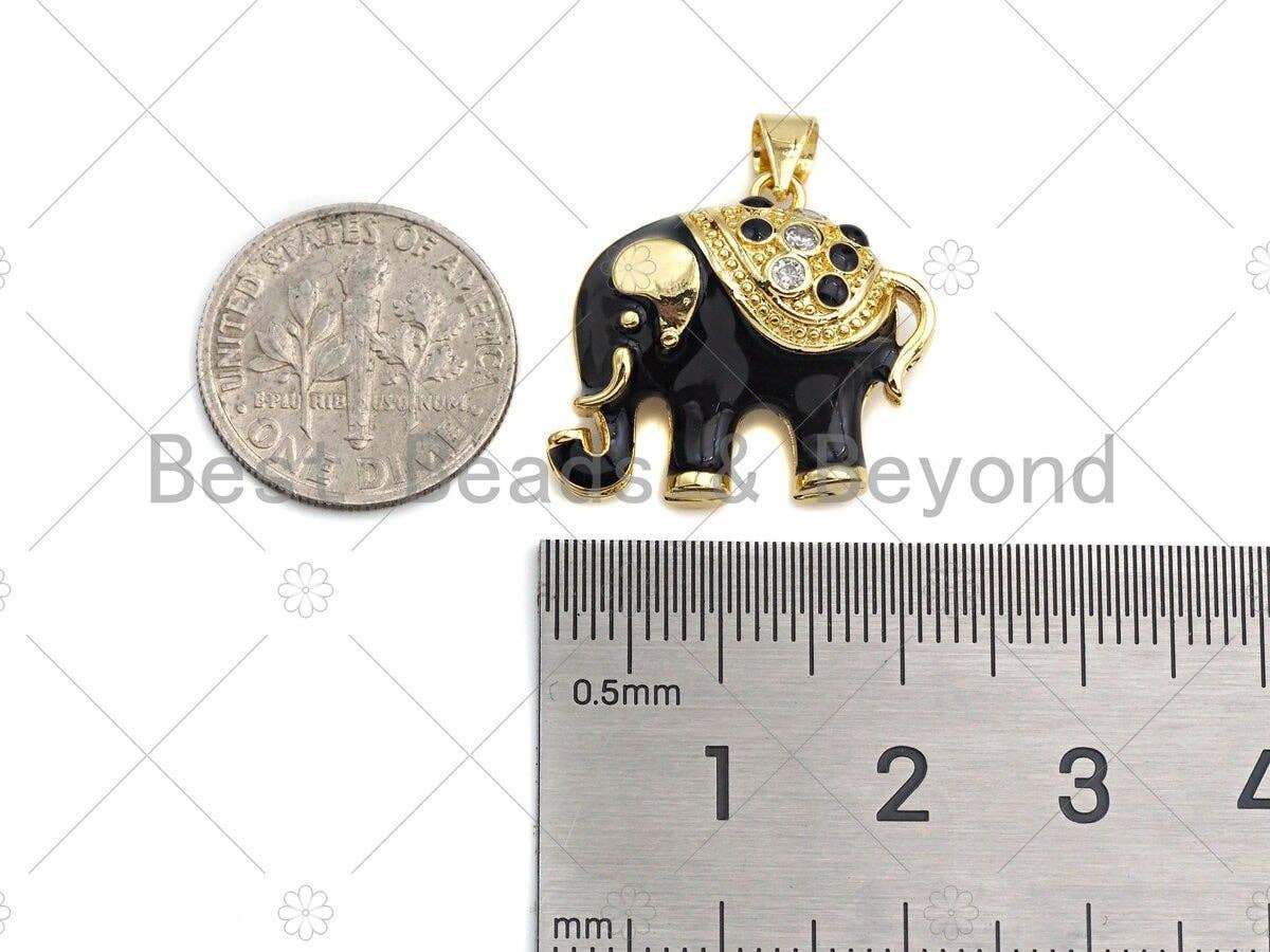 Enamel Thailand Elephant charm, Black White Red Turquoise Enamel Pendant, Enamel Elephant charm, Animal  jewelery, 19x22mm,sku#LK63