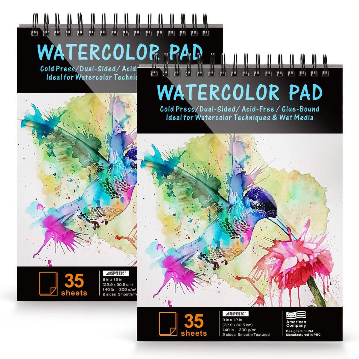 AGPtEk 12 inches 35 Sheets Watercolor Paper Pad