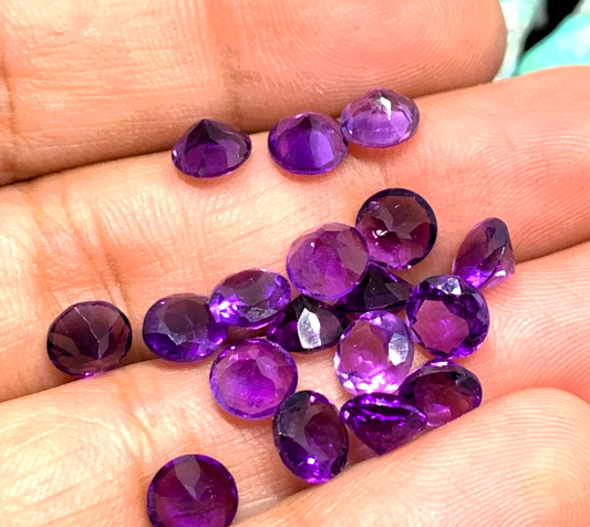 Amethyst Round Cut African Dark Purple Small AAA VS Nice