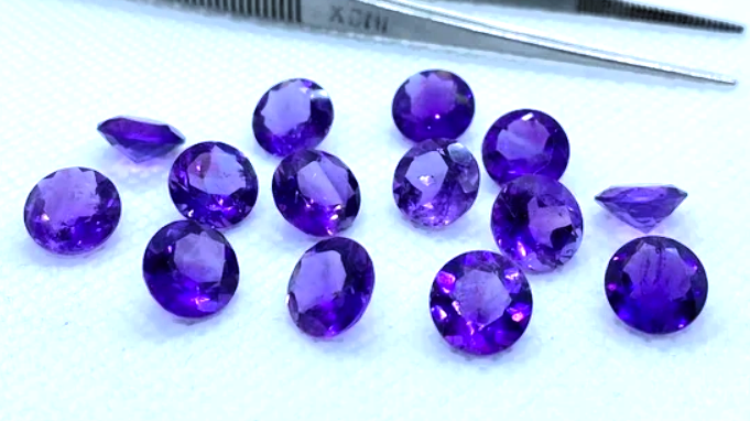 Amethyst Round Cut African Dark Purple Small AAA VS Nice