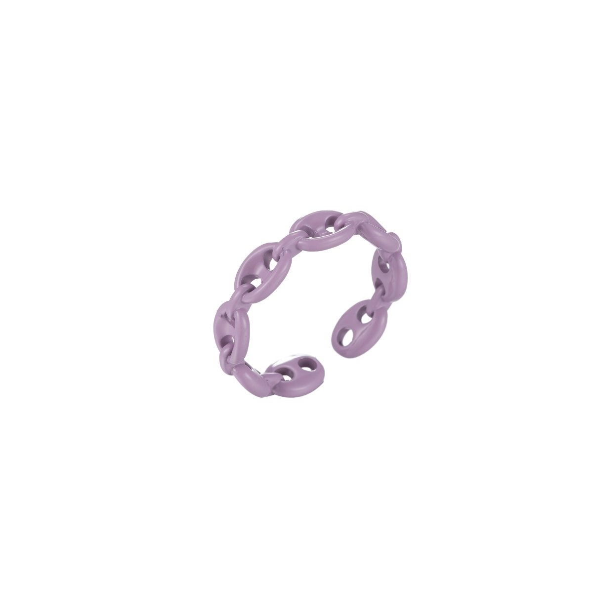 Anchor Ring Link Chain Ring Enamel Statement Jewelry Open Adjustable Ring Y2K Colorful Ring