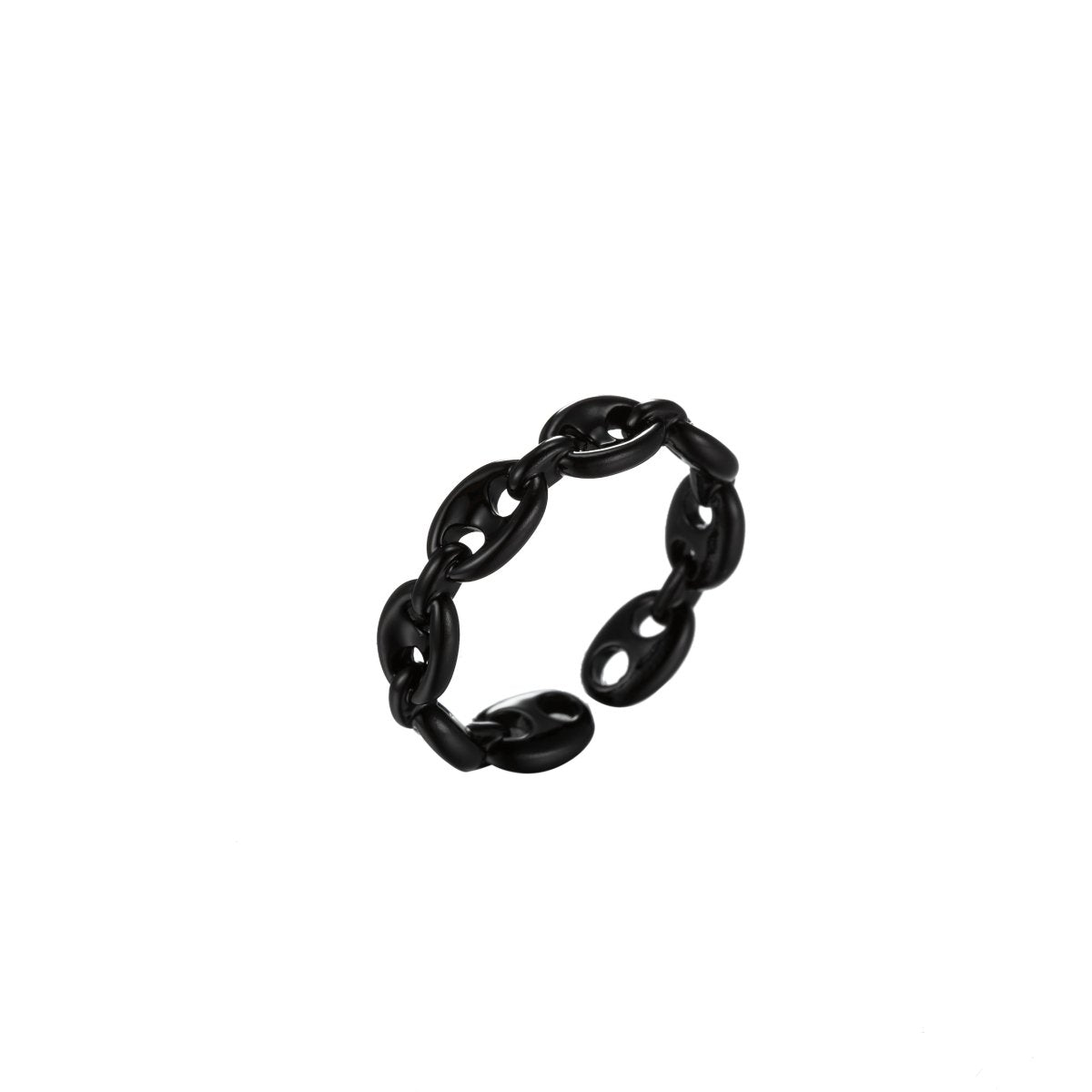 Anchor Ring Link Chain Ring Enamel Statement Jewelry Open Adjustable Ring Y2K Colorful Ring