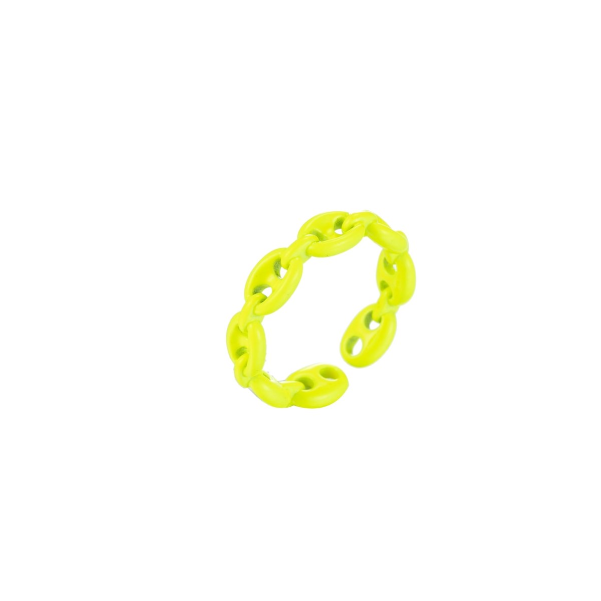 Anchor Ring Link Chain Ring Enamel Statement Jewelry Open Adjustable Ring Y2K Colorful Ring