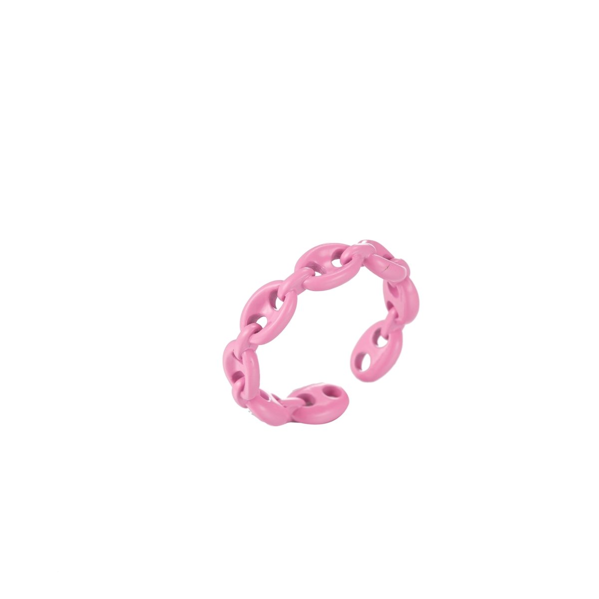 Anchor Ring Link Chain Ring Enamel Statement Jewelry Open Adjustable Ring Y2K Colorful Ring
