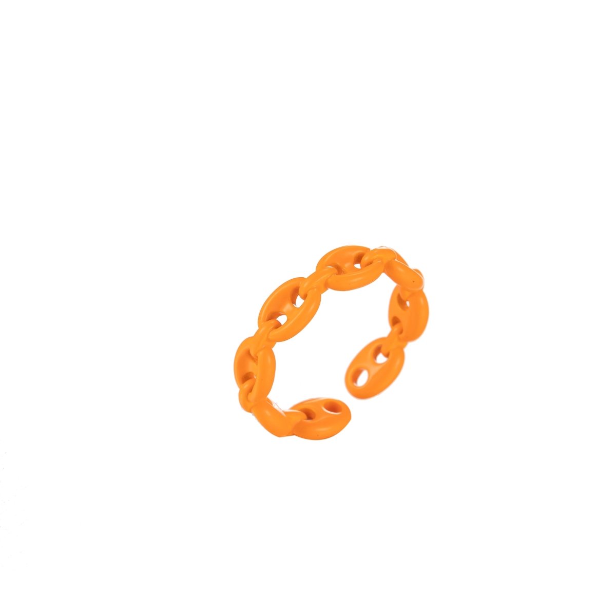 Anchor Ring Link Chain Ring Enamel Statement Jewelry Open Adjustable Ring Y2K Colorful Ring