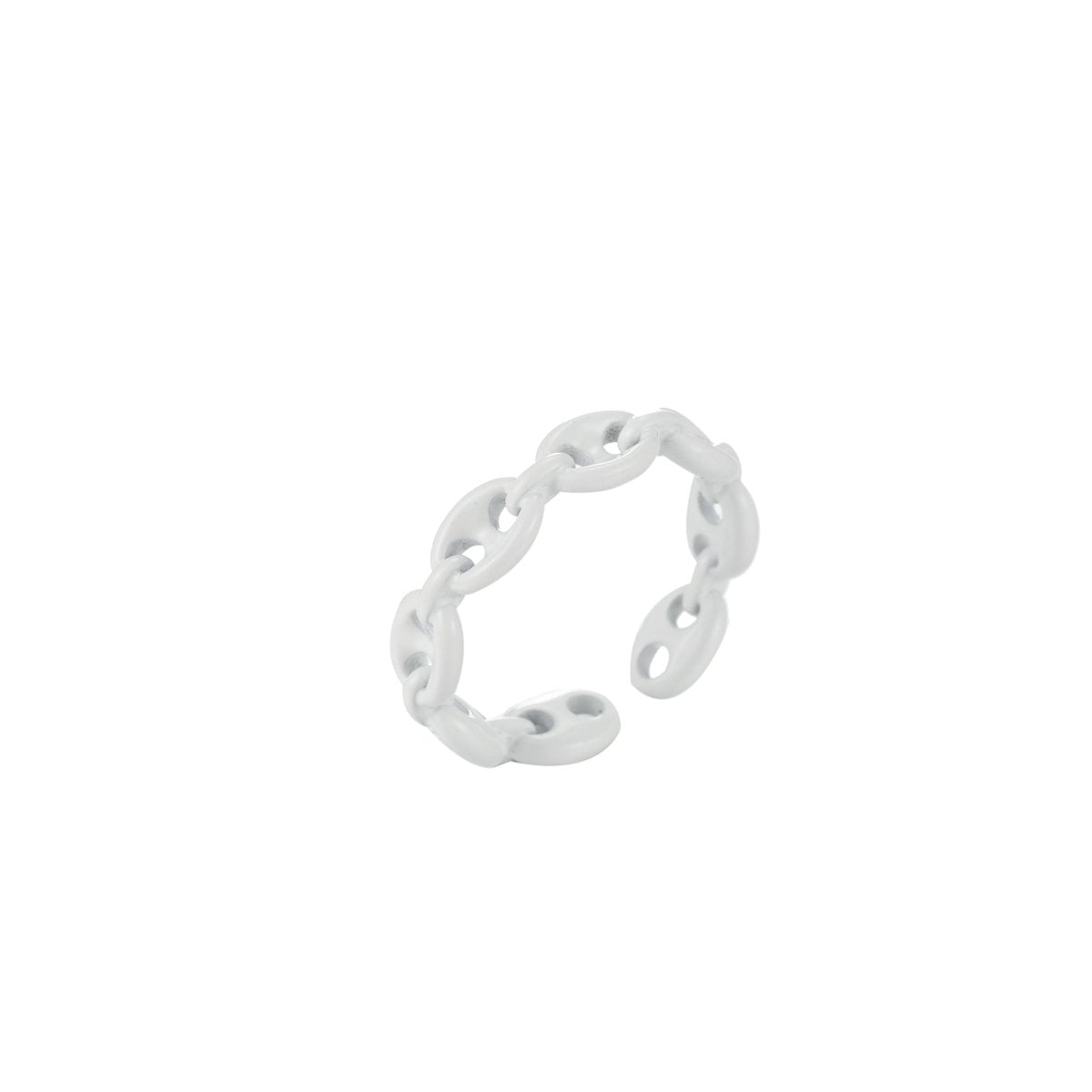 Anchor Ring Link Chain Ring Enamel Statement Jewelry Open Adjustable Ring Y2K Colorful Ring