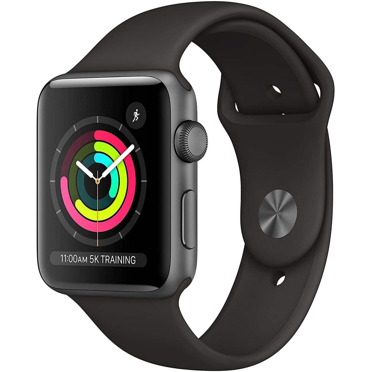 Apple Watch Series 3 GPS 42mm Space Gray Aluminum Case with Black Sport Band (Refurbished)