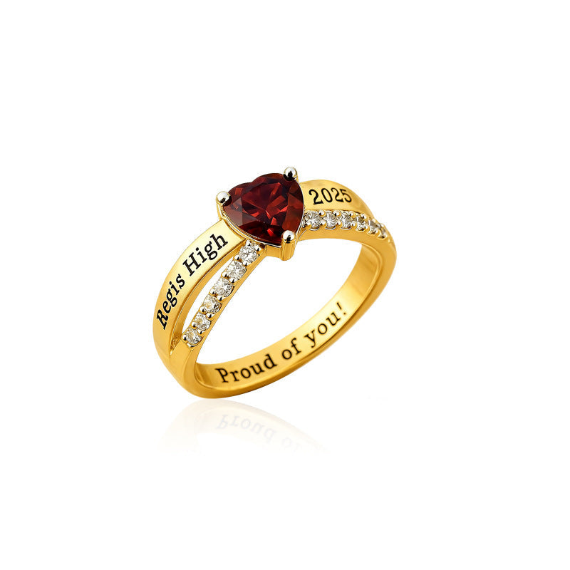Love Birthday Stone Commemorative Ring