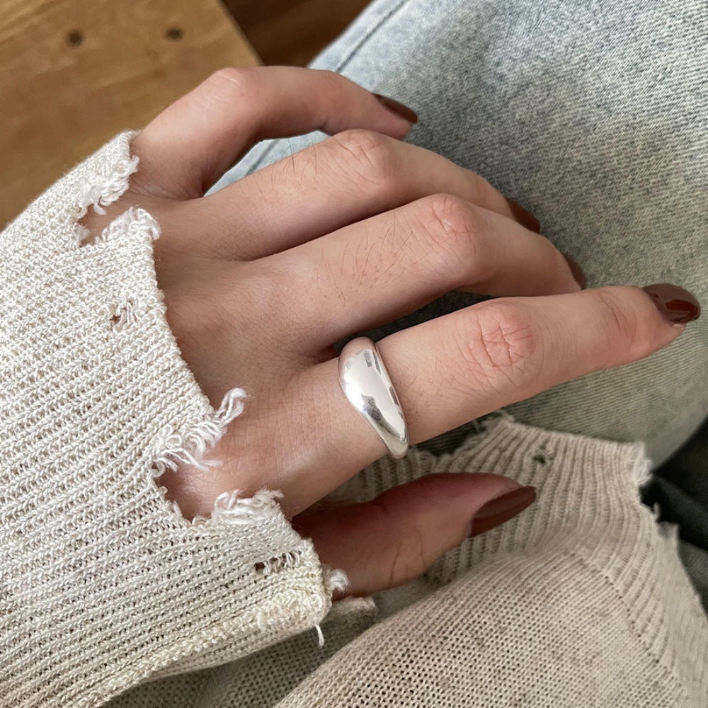 Vintage S925 Silver Women Rings, Unique Design Light Luxury High-End Bands
