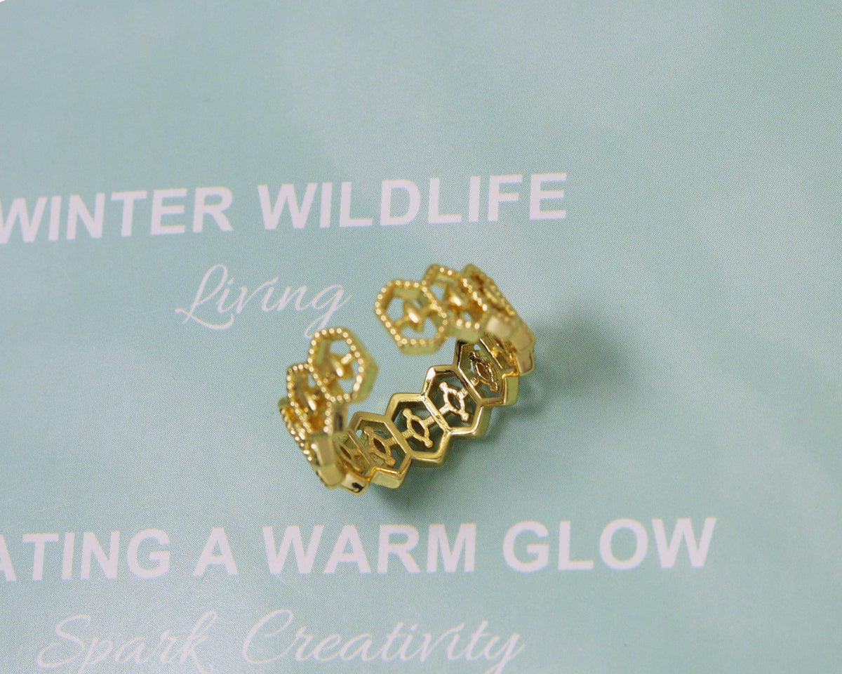 CZ Hexagon Rings,Sku#LD207