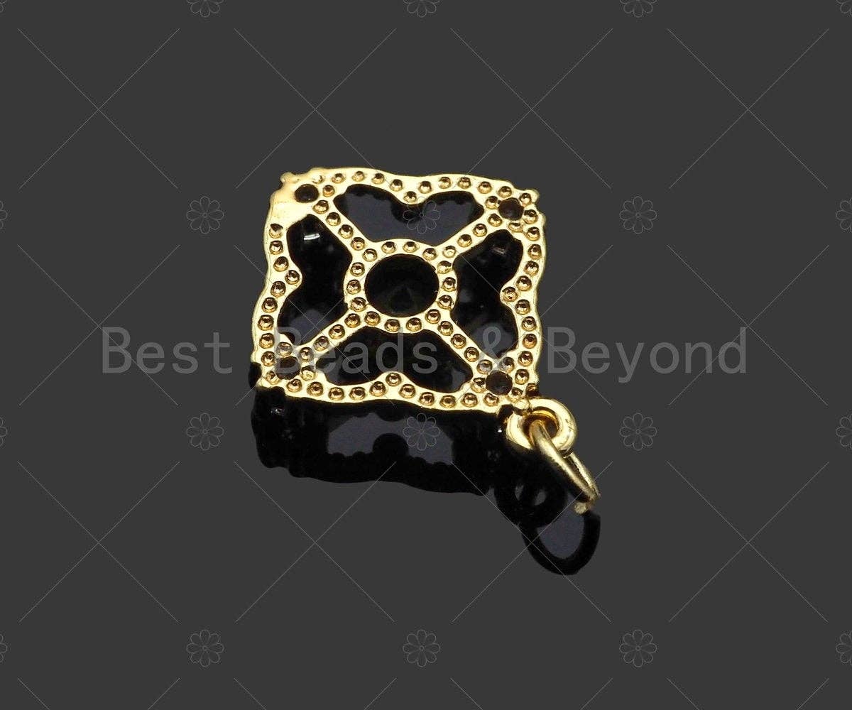 Gold Filled CZ Micro Pave Clover Shape Pendant