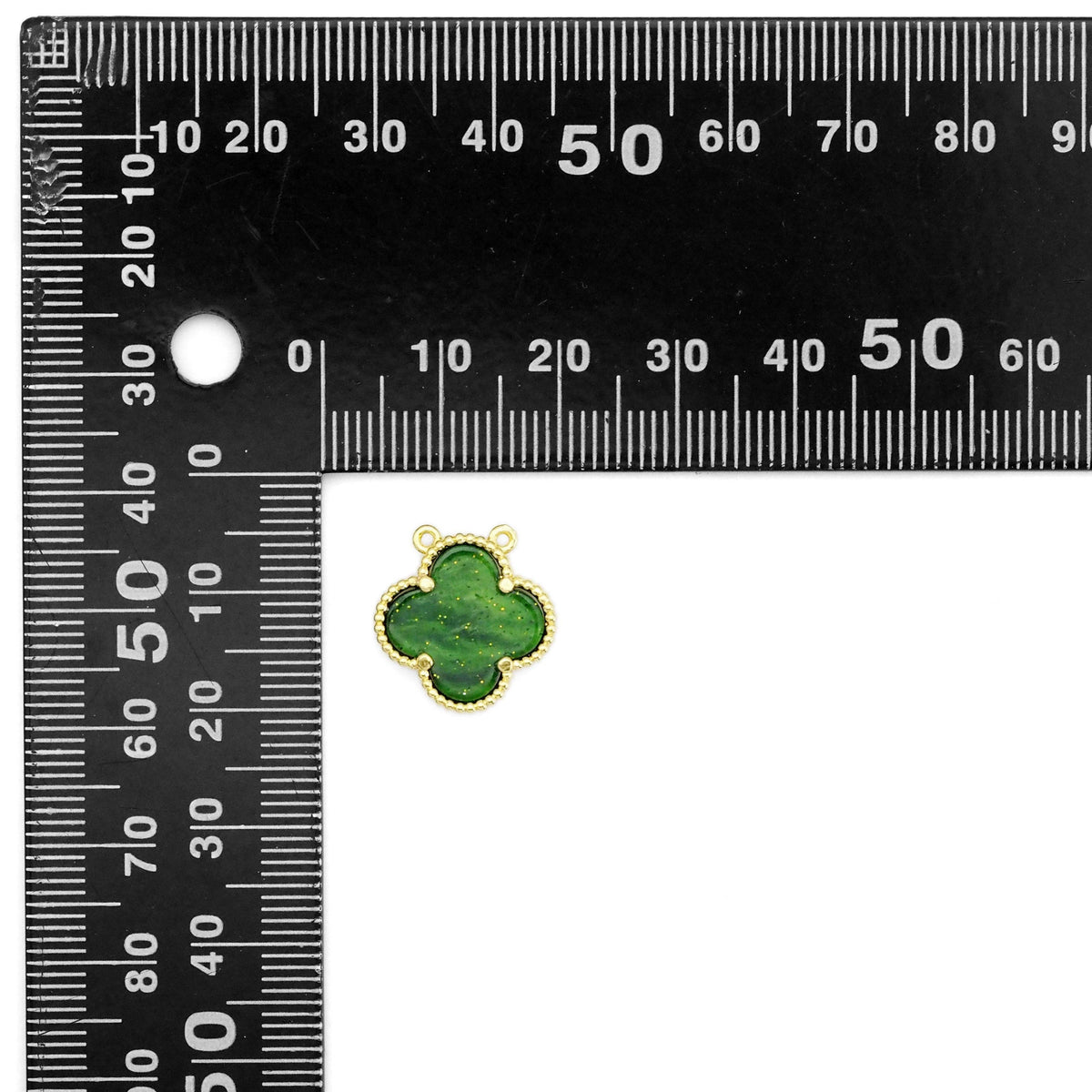 Gold Colorful Enamel Quatrefoil Clover Flower Charm, Sku#FH221