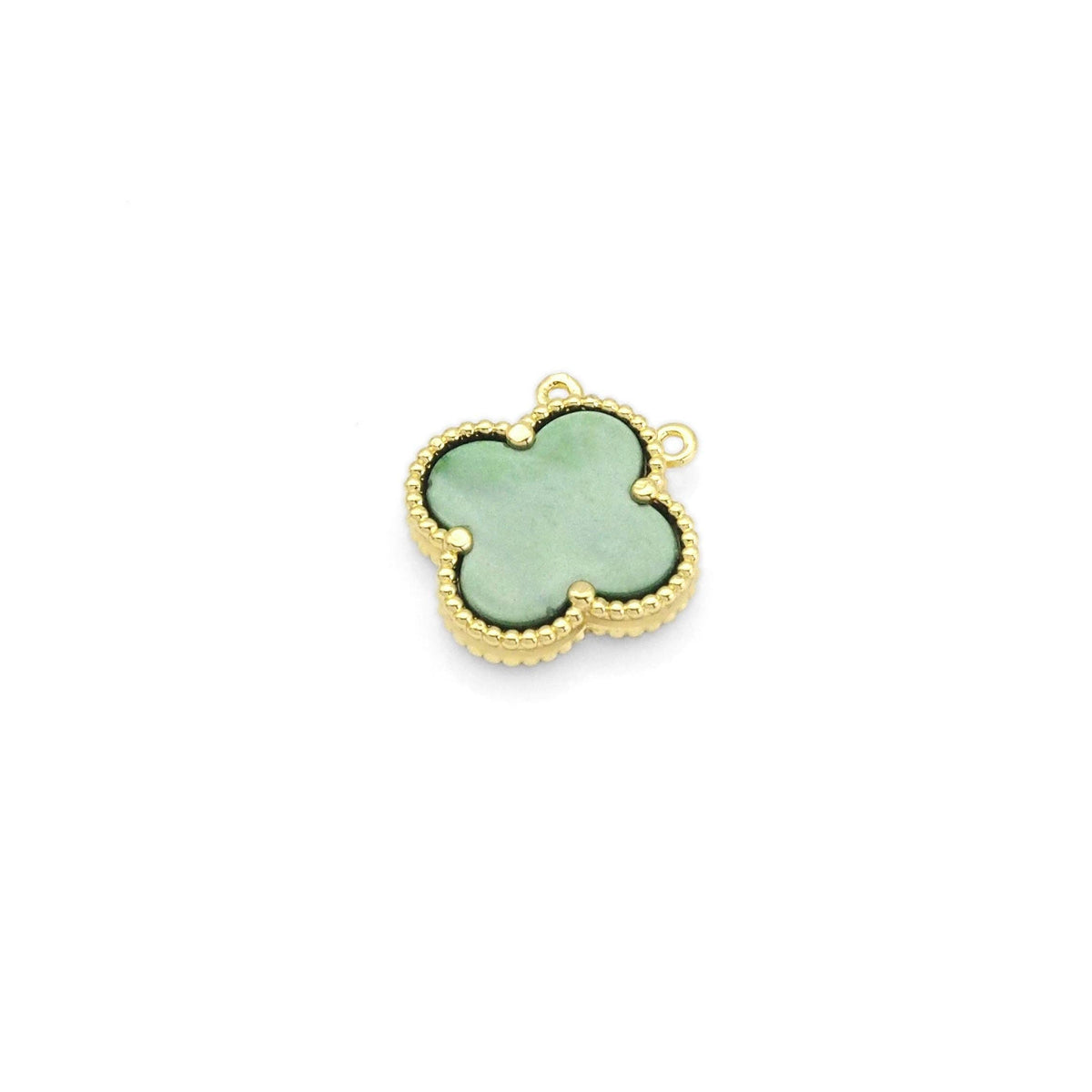 Gold Colorful Enamel Quatrefoil Clover Flower Charm, Sku#FH221