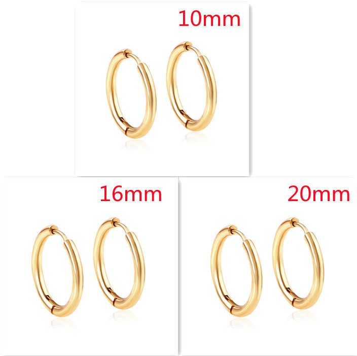 Manufacturers Stock Round Earrings, Stainless Steel Vacuum Environmental Protection Plating Circle Earrings, European And American Simple Round Wire Earrings