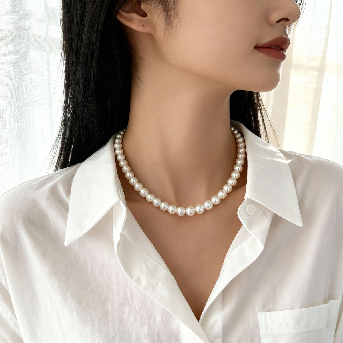 Natural Freshwater Baroque Shaped Pearl Necklace