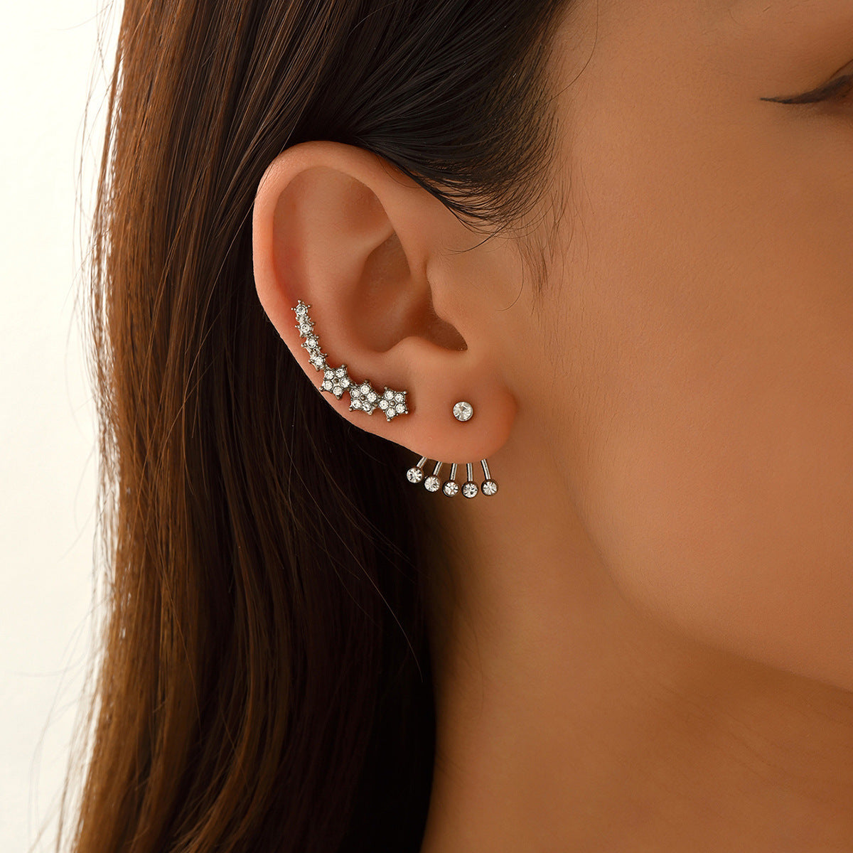 Elegant Zircon-studded Stud Earrings For Women