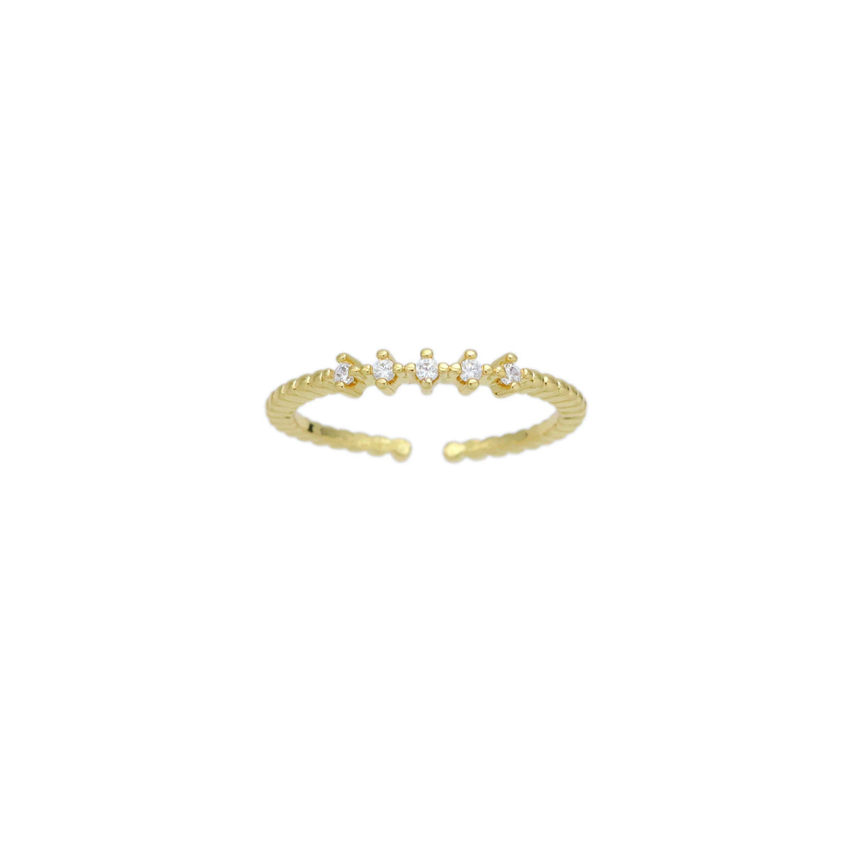 Dainty CZ Slim Adjustable Ring, Sku#LD581