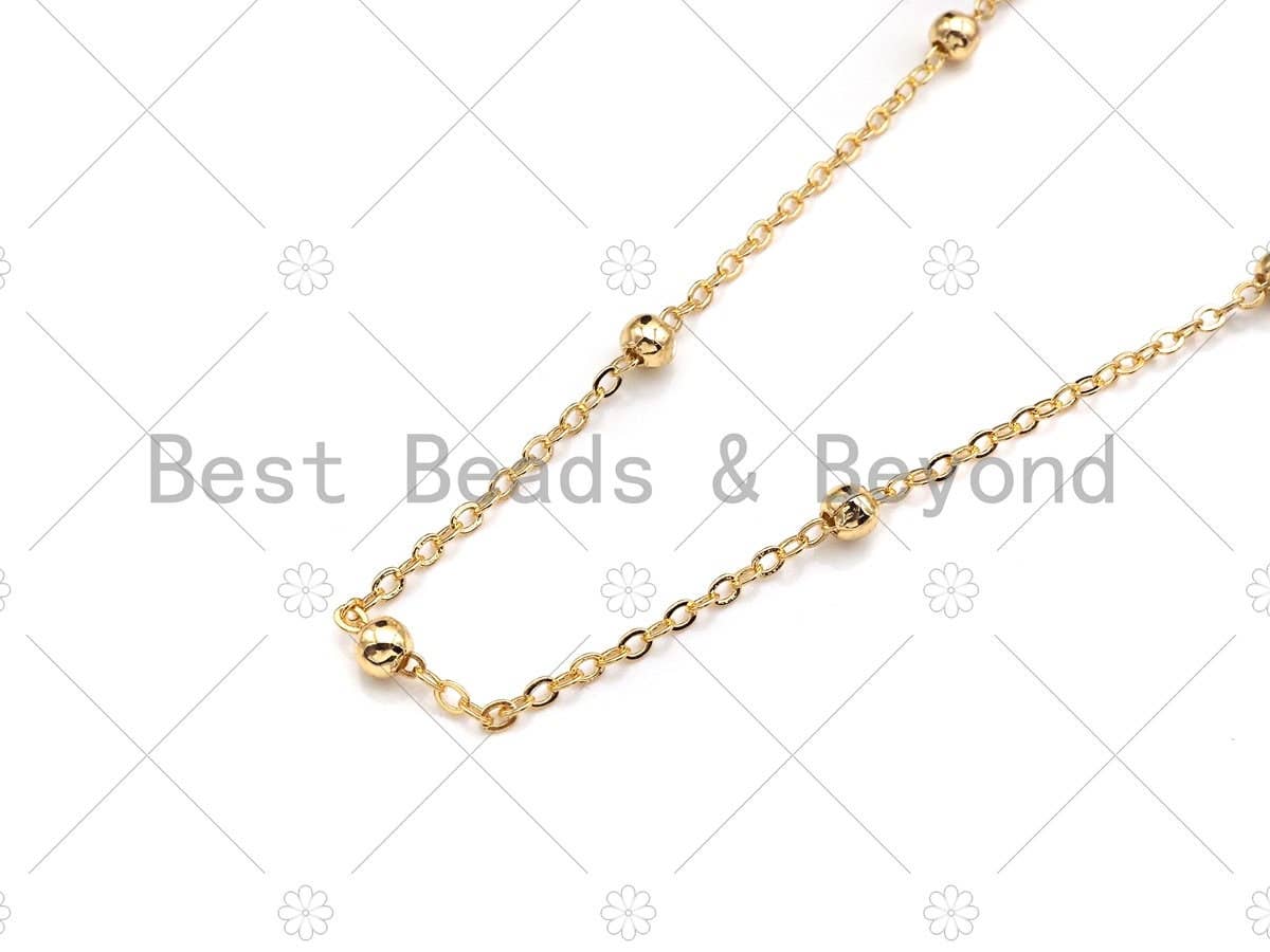 Gold Silver 2x4mm High Quality Satellite Ball Chain, sku#M358