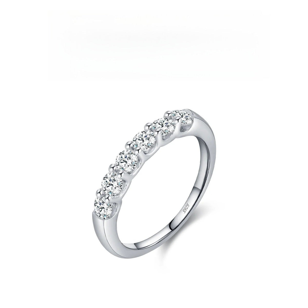 Geometric D-Color VVS1 Moissanite Accent Engagement Ring in Sterling Silver for Women