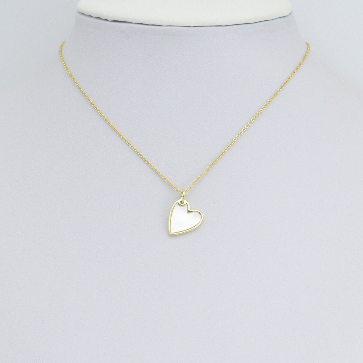 White Mother of Pearl Gold Heart Charm Pendant,Sku#LX880