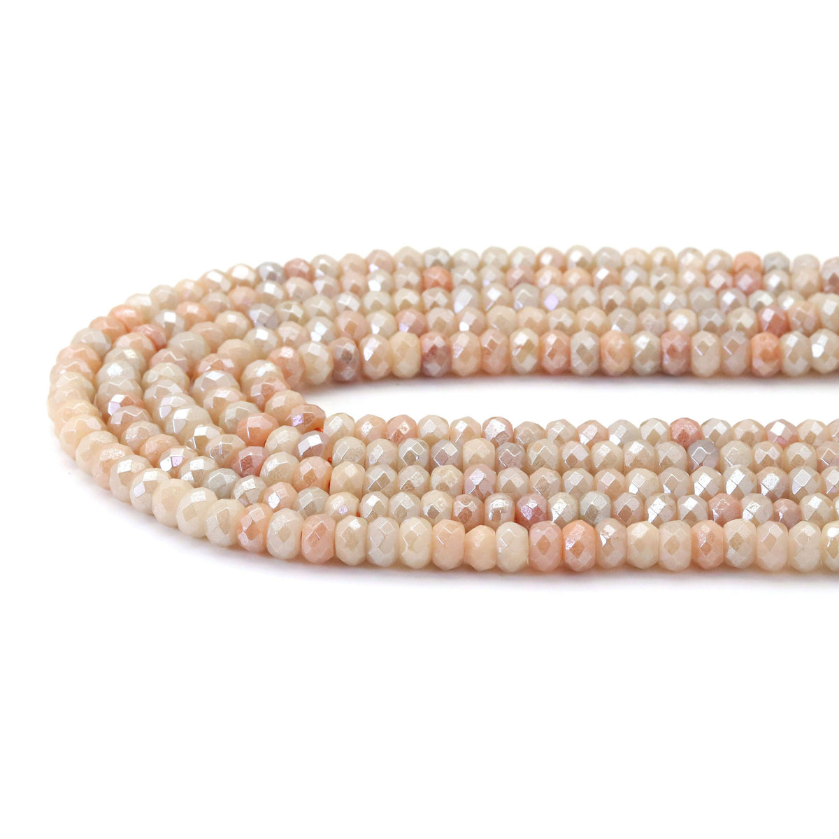Mystic Pink Aventurine Rondelle Faceted Beads, Sku#U1789