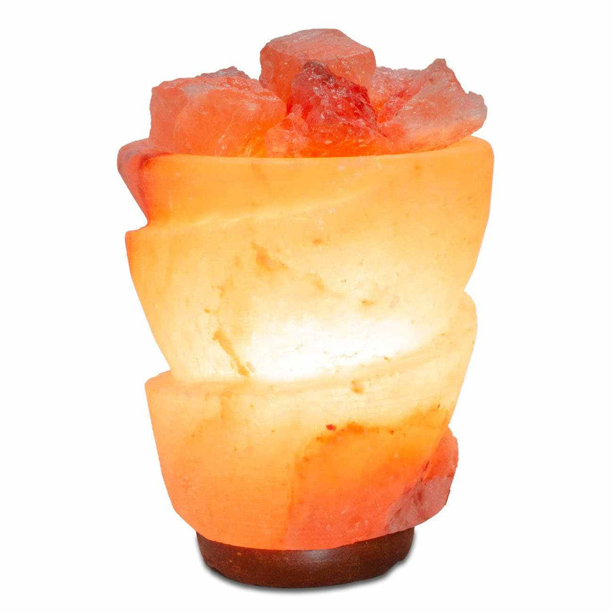 Funnel w/ Chunks Salt Lamp - 9.5" avg. - Cord, Bulb, Dimmer