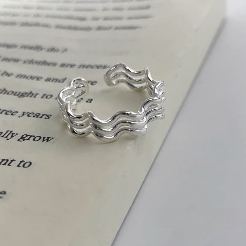 Vintage S925 Silver Women Rings, Simple Luxury Unique Design Finger Bands