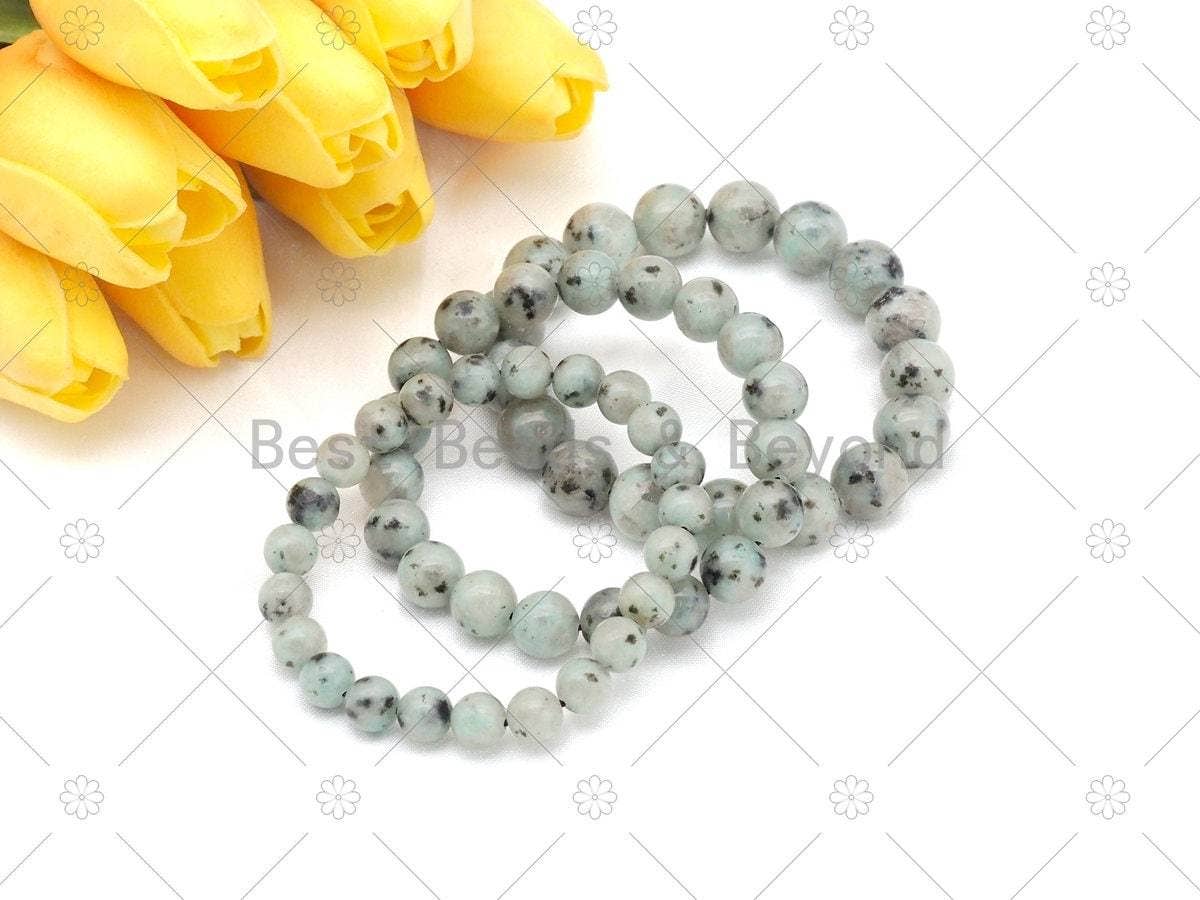 Natural Kiwi Agate Stretchy Bracelet, EF65