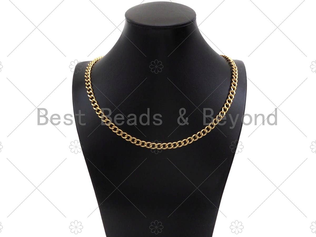 Matte Gold Black 6x8mm Cuban Curb Chain by Yard, Cuban Chain, Matte Finish Chain, Wholesale bulk Chain, sku#M403