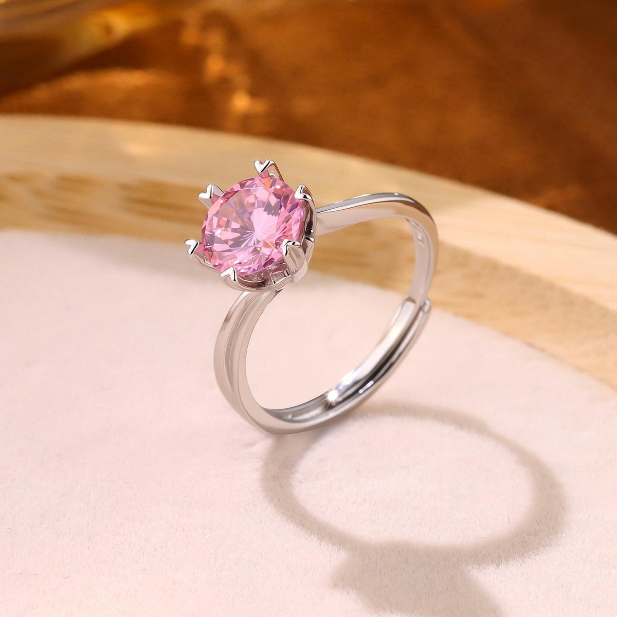 Simple And Versatile 2-Carat Designer Elegant Twisted-Style Six-Prong Ring For Women