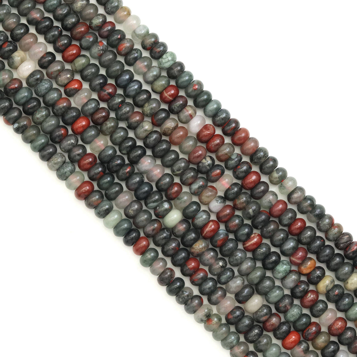 5x8mm Dragon Blood Stone Rondelle Smooth Beads, Sku#U2005