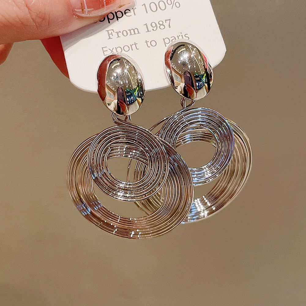 Metal Round Hoop Earrings, European American Cold Style, Bold Niche Hot Sale Jewelry
