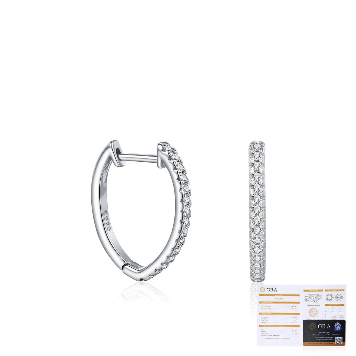 Heart-Shaped D-Color VVS1 Moissanite Hoop Earrings in Sterling Silver