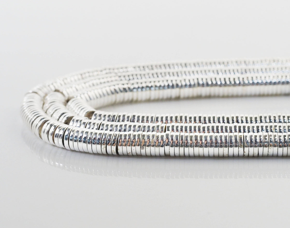 Bright Silver Hematite Heishi Beads, 3mm/4mm/6mm, sku#S151