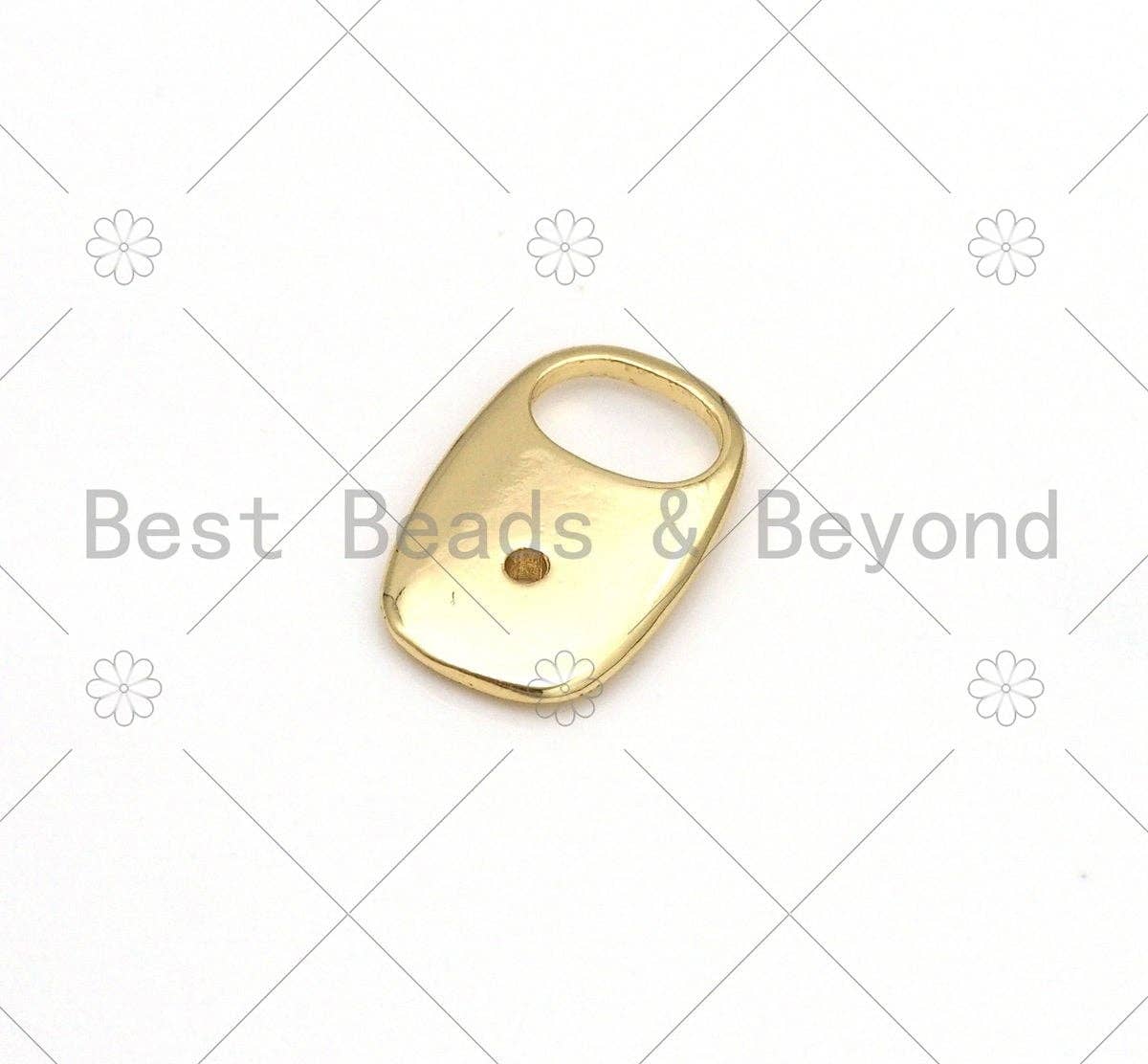 Colorful Enamel Evil Eye On Pop Tab Shape Pendant, 18K Gold Filled Pull-tab Charm,Enamel Jewelry Findings,11x18mm,Sku#L624