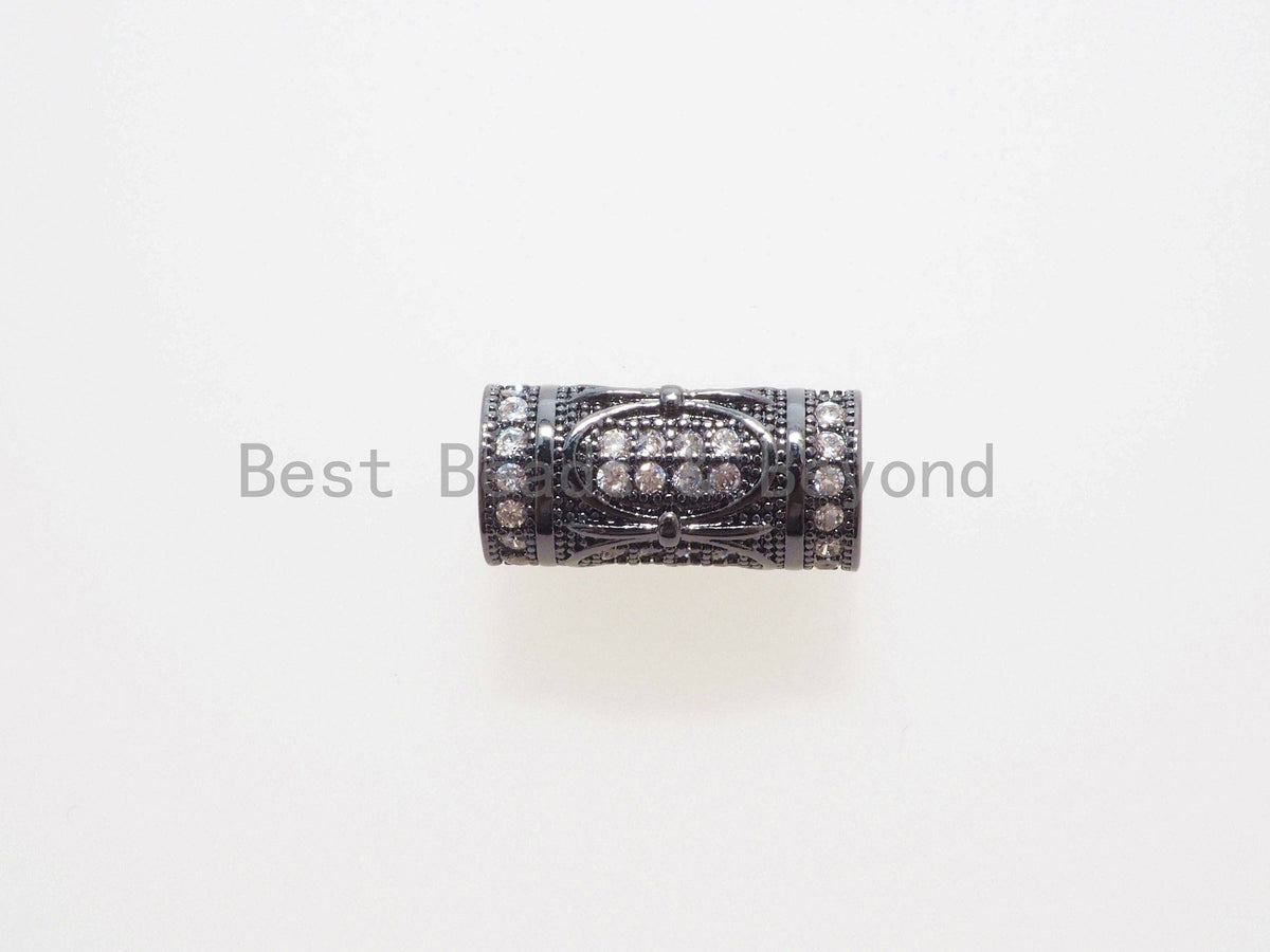 16x8mm CZ Micro Pave Large hole Barrel Spacer beads, Drum Barrel beads, Micro Pave Cubic Zirconia Spacer Beads,sku#G402