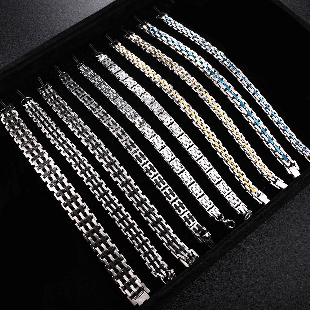 Hot Sale Men Cuban Link Bracelet, Bold Hip Hop Punk Titanium Steel Hand Jewelry