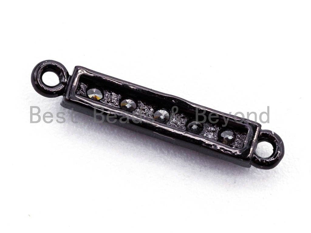CZ Clear Micro Pave Small Bar Shaped Connector for Bracelet/Necklace, Cubic Zirconia Link Connector, 3x16mm, 1pc/2pcs, sku#A64