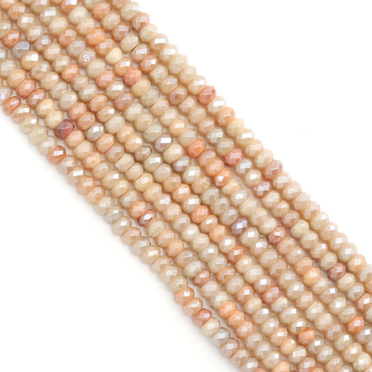 Mystic Pink Aventurine Rondelle Faceted Beads, Sku#U1789