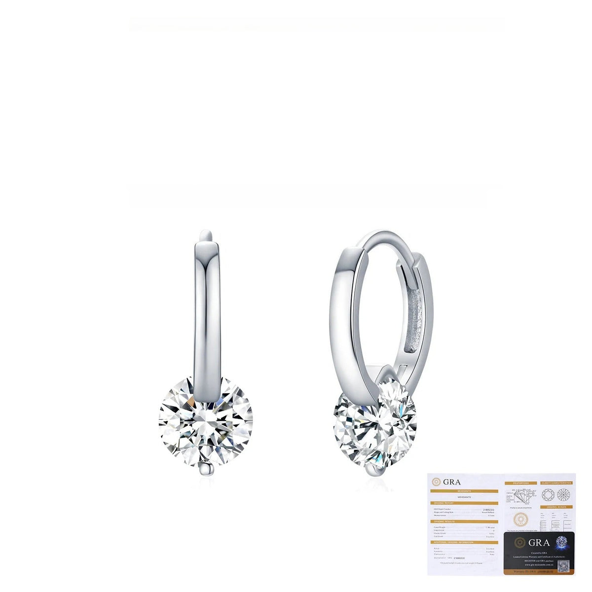 Round D-Color VVS1 Moissanite Hoop Earrings in Sterling Silver – Minimalist Geometric Design