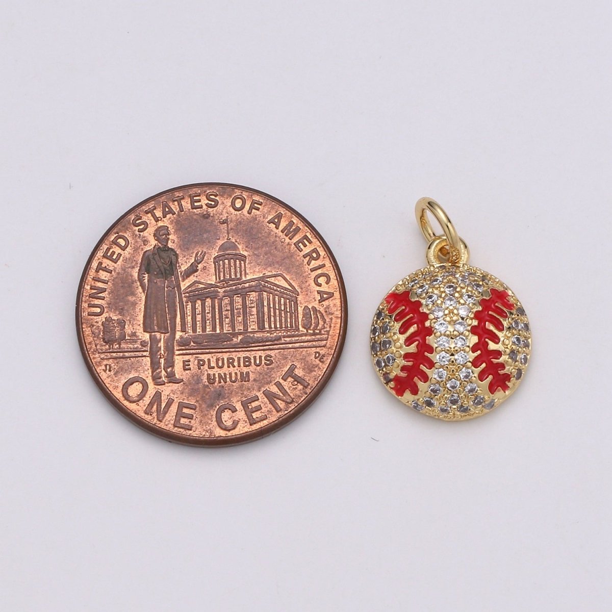 Baseball Gold Filled Charm Sports Ball Pendant for Necklace Bracelet Earring - D-00725