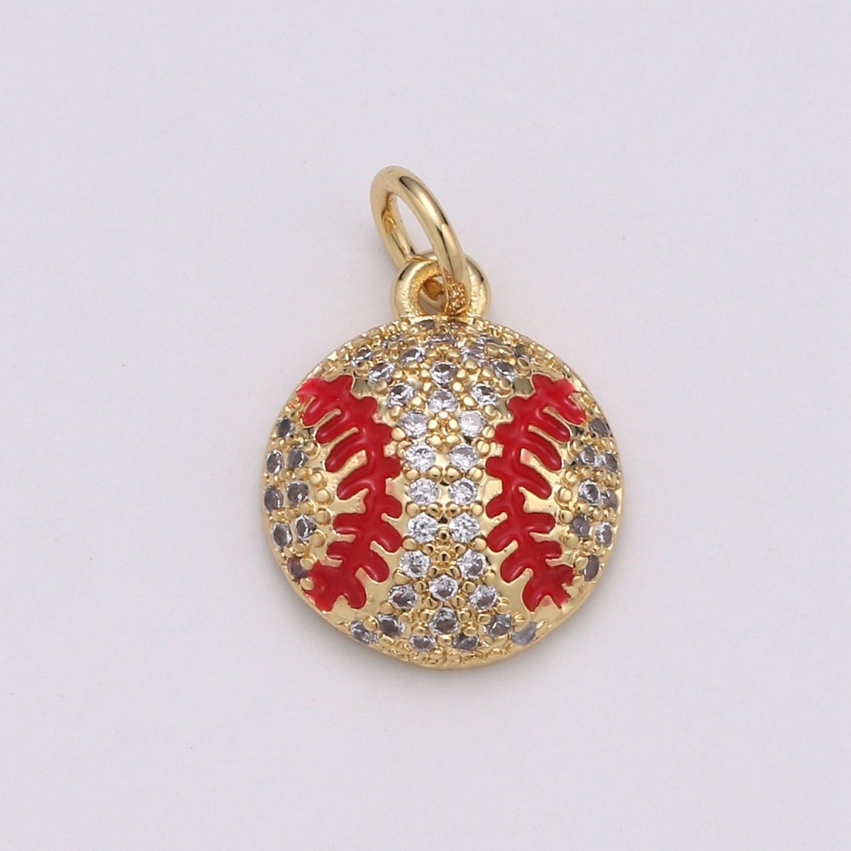 Baseball Gold Filled Charm Sports Ball Pendant for Necklace Bracelet Earring - D-00725