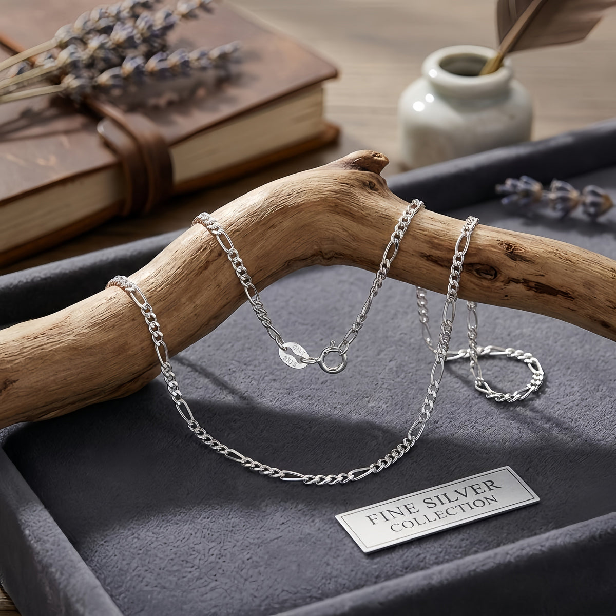 925 Sterling Silver Italian Sterling  Figaro Chain Necklace - Classic Design & Durable Craftsmanship