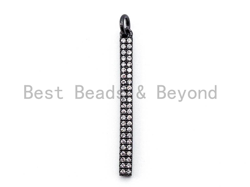 1pc CZ Micro Pave Long Bar Pendant, Cubic Zirconia Strip Pendant, Micro pave pendant, 32x3mm, sku#F333