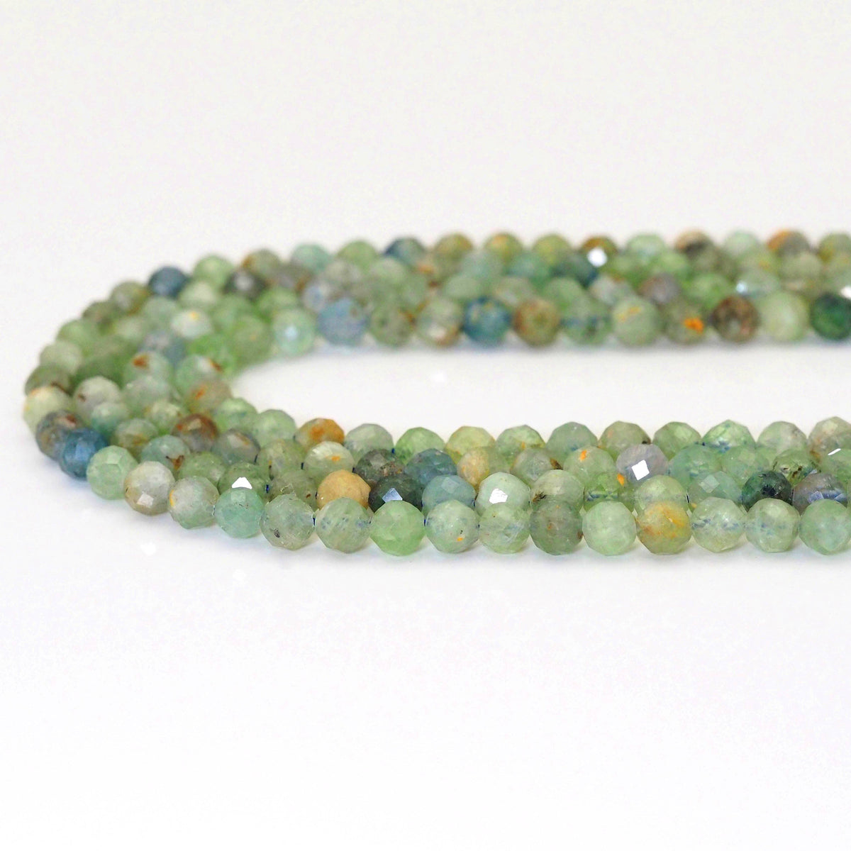 Genuine Green Kyanite Round Faceted Beads, 3mm/4mm/5mm, Sku#U1607