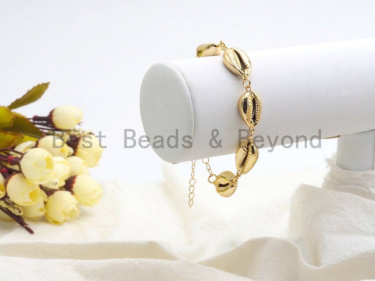 Gold Cowrie bracelet, Shell anklet, SKU#V40