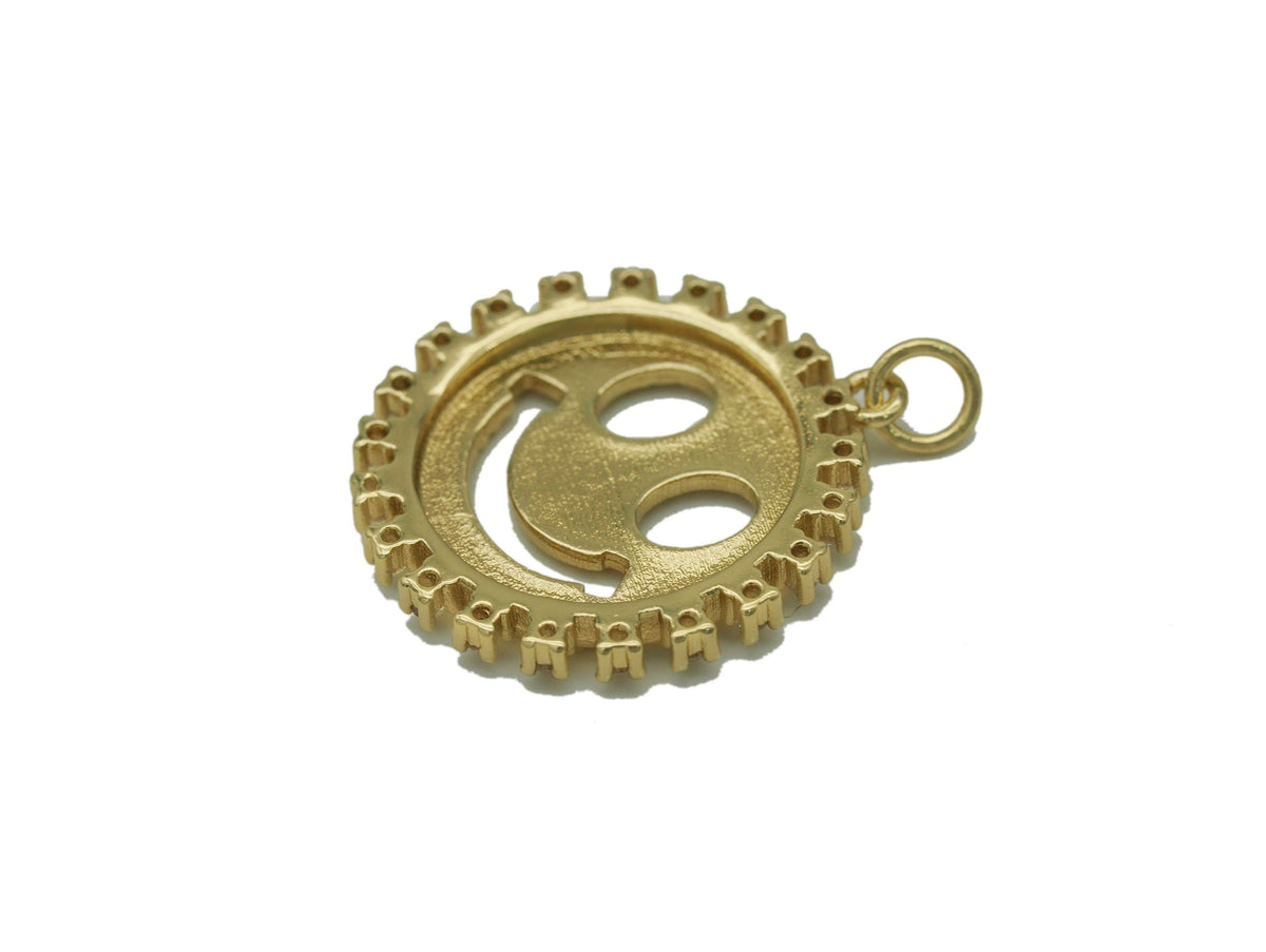 CZ Smiley Face with CZ around Charm, Sku#L674