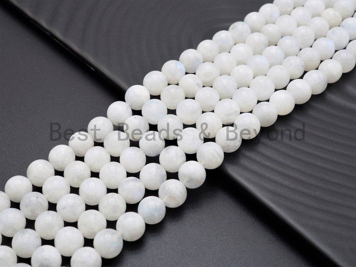 High Quality Natural Moonstone Round Smooth  beads,6/8/10/12/14mm Sparkly White Gemstone Beads, White Moonstone, 16inch strand, SKU#U416