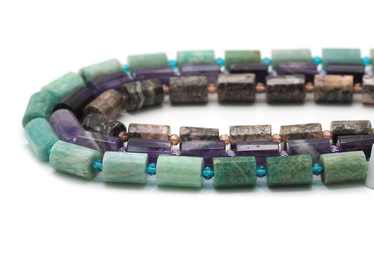 Natural Faceted Cylinder Gem Beads, 10x4mm, Sku#HY15